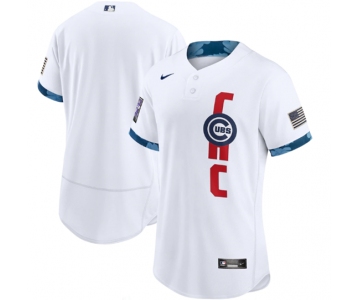 Men's Chicago Cubs Blank 2021 White All-Star Flex Base Stitched MLB Jersey