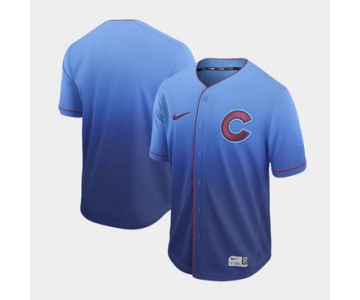 Men's Chicago Cubs Blank Blue Drift Fashion Jersey