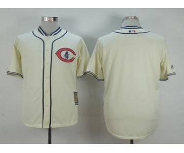 Men's Chicago Cubs Blank Cream 1929 Majestic Cooperstown Collection Throwback Jersey