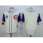 Men's Chicago Cubs Blank Cream 1942 Majestic Cooperstown Collection Throwback Jersey