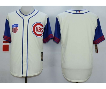 Men's Chicago Cubs Blank Cream 1942 Turn Back The Clock Jersey