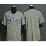 Men's Chicago Cubs Blank Gray Stitched MLB Cool Base Nike Jersey