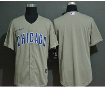Men's Chicago Cubs Blank Gray Stitched MLB Cool Base Nike Jersey