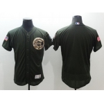 Men's Chicago Cubs Blank Green Salute to Service 2016 Flexbase Majestic Baseball Jersey