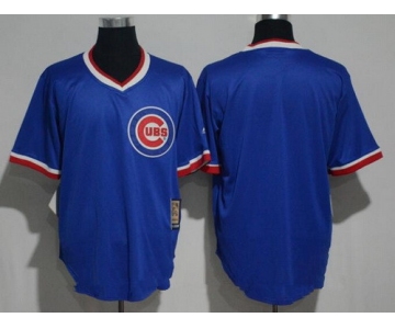 Men's Chicago Cubs Blank Royal Blue Pullover Stitched MLB Majestic 1994 Cooperstown Collection Jersey
