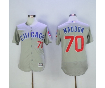 Men's Chicago Cubs Coach #70 Joe Maddon Gray Road Stitched MLB 2016 Majestic Flex Base Jersey