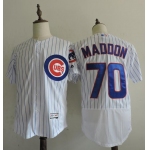 Men's Chicago Cubs Coach #70 Joe Maddon White Home 2016 Flexbase Majestic Baseball Jersey