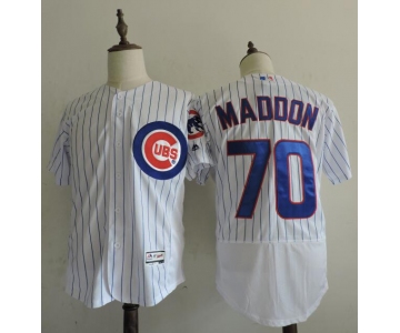 Men's Chicago Cubs Coach #70 Joe Maddon White Home 2016 Flexbase Majestic Baseball Jersey