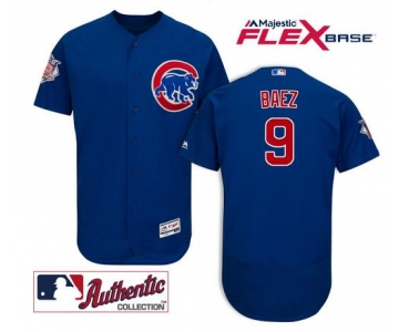 Men's Chicago Cubs#9 Javier Baez Royal Blue 2016 Flexbase Majestic Baseball Jersey