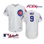 Men's Chicago Cubs#9 Javier Baez White Home 2016 Flexbase Majestic Baseball Jersey