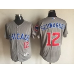 Men's Chicago cubs #12 Kyle Schwarber Royal Blue Pullover Cooperstown Cool Base Jersey