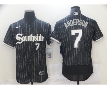 Men's Chicago White Sox #7 Tim Anderson Black 2021 City Connect Stitched MLB Flex Base Nike Jersey