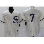 Men's Chicago White Sox #7 Tim Anderson Cream 2021 Field of Dreams Cool Base Jersey