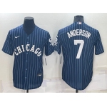 Men's Chicago White Sox #7 Tim Anderson Navy Cool Base Stitched Jersey