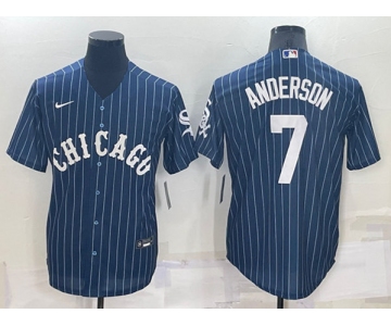 Men's Chicago White Sox #7 Tim Anderson Navy Cool Base Stitched Jersey