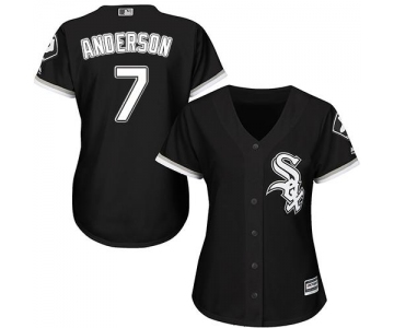 White Sox #7 Tim Anderson Black Alternate Women's Stitched Baseball Jersey