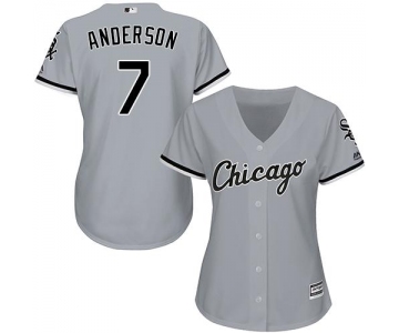 White Sox #7 Tim Anderson Grey Road Women's Stitched Baseball Jersey