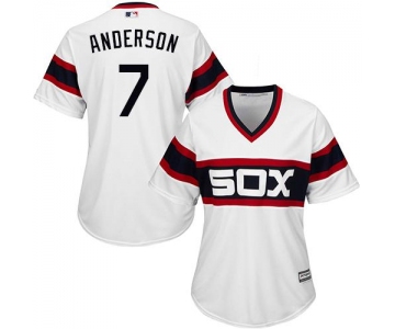 White Sox #7 Tim Anderson White Alternate Home Women's Stitched Baseball Jersey