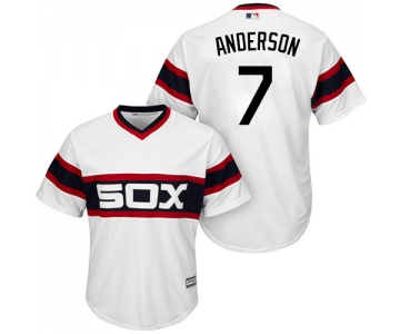 White Sox #7 Tim Anderson White New Cool Base Alternate Home Stitched MLB Jersey