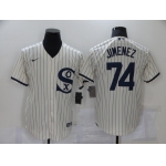 Men's Chicago White Sox #74 Eloy Jimenez 2021 Cream Field of Dreams Name Cool Base Stitched Nike Jersey