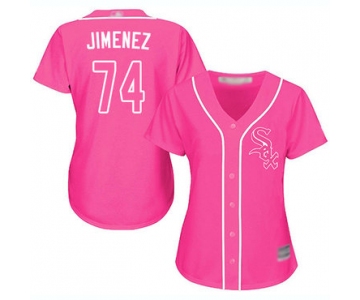 White Sox #74 Eloy Jimenez Pink Fashion Women's Stitched Baseball Jersey