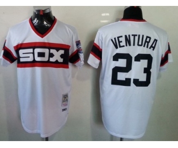 Chicago White Sox #23 Robin Ventura 1983 White Pullover Throwback Jersey