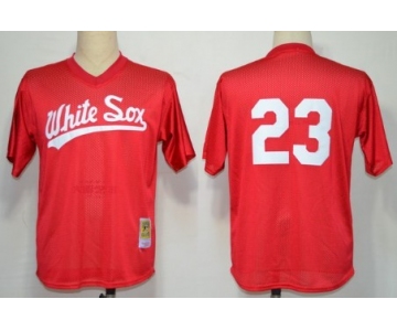 Chicago White Sox #23 Robin Ventura 1990 Mesh BP Red Throwback Jersey