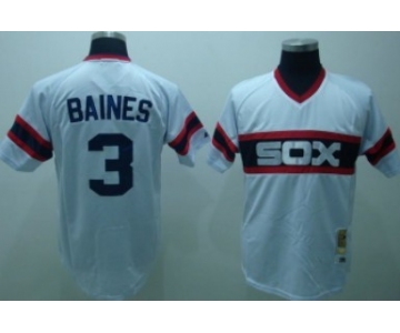 Chicago White Sox #3 Harold Baines 1983 White Pullover Throwback Jersey