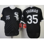 Chicago White Sox #35 Frank Thomas Black 75TH Patch Jersey