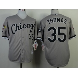 Chicago White Sox #35 Frank Thomas Gray 75TH Patch Jersey