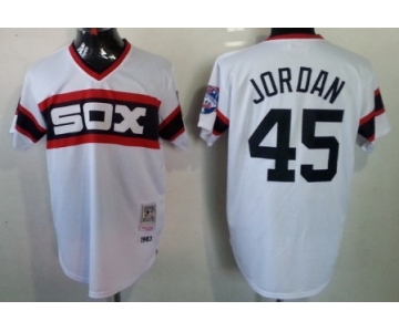 Chicago White Sox #45 Michael Jordan 1983 White Pullover Throwback Jersey