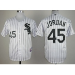 Chicago White Sox #45 Michael Jordan White With Black Pinstripe Jersey