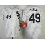 Chicago White Sox #49 Chris Sale White With Black Pinstripe Jersey