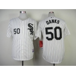 Chicago White Sox #50 John Danks White With Black Pinstripe Jersey