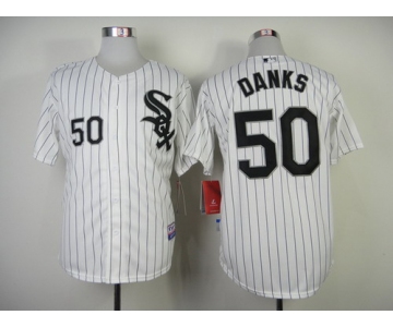 Chicago White Sox #50 John Danks White With Black Pinstripe Jersey