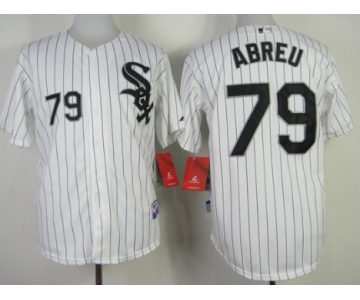 Chicago White Sox #79 Jose Abreu White With Black Pinstripe Jersey