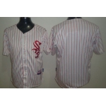Chicago White Sox Blank White With Red Pinstripe Jersey