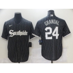 Men Chicago White Sox 24 Grandal City Edition Black Game Nike 2021 MLB Jerseys