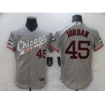 Men Chicago White Sox 45 Jordan Grey Elite Nike MLB Jerseys