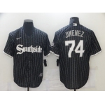 Men Chicago White Sox 74 Jimenez City Edition Black Game Nike 2021 MLB Jerseys