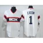 Men's Chicago White Sox #1 Adam Eaton White Pullover Stitched MLB Majestic Cool Base Jersey