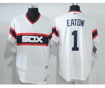 Men's Chicago White Sox #1 Adam Eaton White Pullover Stitched MLB Majestic Cool Base Jersey