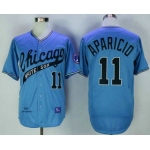 Men's Chicago White Sox #11 Luis Aparicio 1968 Light Blue Throwback Stitched MLB Jersey By Mitchell & Ness