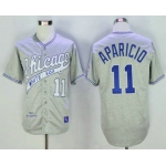 Men's Chicago White Sox #11 Luis Aparicio 1969 Gray Wool Throwback Jersey