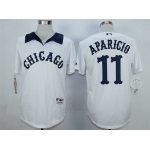 Men's Chicago White Sox #11 Luis Aparicio White 1976 Turn Back The Clock Jersey