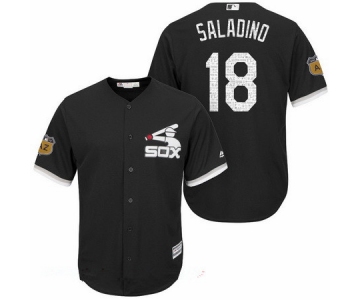 Men's Chicago White Sox #18 Tyler Saladino Black 2017 Spring Training Stitched MLB Majestic Cool Base Jersey