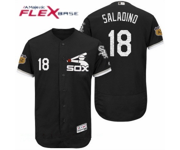 Men's Chicago White Sox #18 Tyler Saladino Black 2017 Spring Training Stitched MLB Majestic Flex Base Jersey