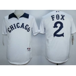 Men's Chicago White Sox #2 Nellie Fox White 1976 Turn Back The Clock Jersey