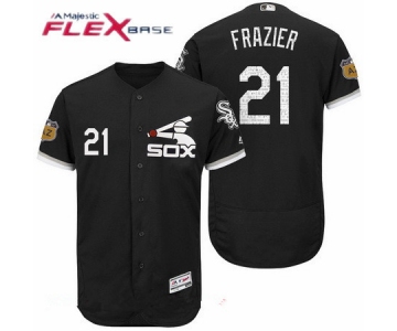 Men's Chicago White Sox #21 Todd Frazier Black 2017 Spring Training Stitched MLB Majestic Flex Base Jersey