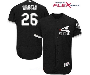 Men's Chicago White Sox #26 Avisail Garcia Black Collection Stitched MLB Majestic Flex Base Jersey